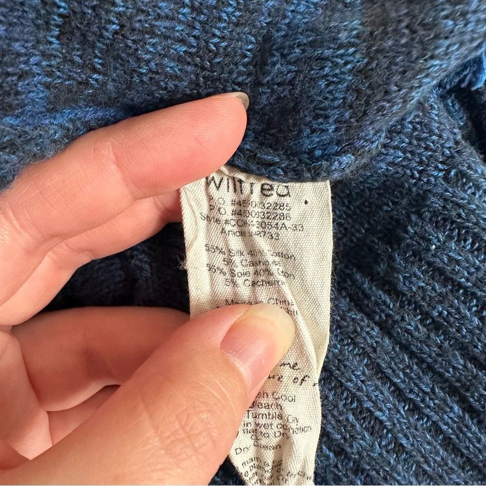 Aritzia Wilfred Flaubert Blue Silk Cashmere Open Cardigan - Picture 8 of 11